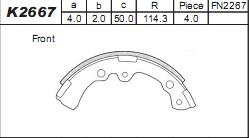 Asimco K2667 - Комплект гальм, барабанний механізм autocars.com.ua