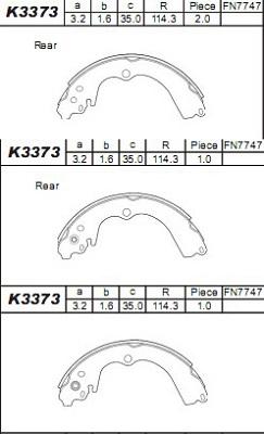 Asimco K3373 - Комплект тормозных колодок, барабанные avtokuzovplus.com.ua