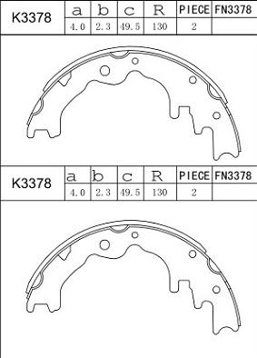 Asimco K3378 - Комплект гальм, барабанний механізм autocars.com.ua