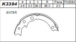 Asimco K3384 - Комплект гальм, ручник, парковка autocars.com.ua