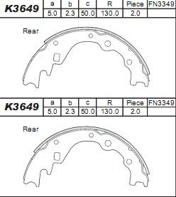 Asimco K3649 - Комплект гальм, барабанний механізм autocars.com.ua