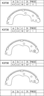 Asimco K3730 - Комплект гальм, барабанний механізм autocars.com.ua