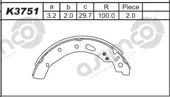 Asimco K3751 - Комплект гальм, барабанний механізм autocars.com.ua