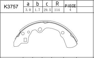 Asimco K3757 - Комплект гальм, барабанний механізм autocars.com.ua