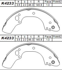 Asimco K4233 - Комплект гальм, барабанний механізм autocars.com.ua