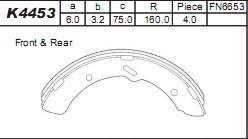 Asimco K4453 - Комплект тормозных колодок, барабанные autodnr.net