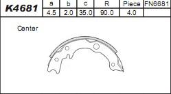Asimco K4681 - Комплект гальм, барабанний механізм autocars.com.ua