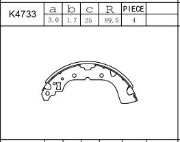 Asimco K4733 - Комплект гальм, барабанний механізм autocars.com.ua