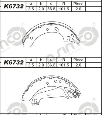 Asimco K6732 - Комплект гальм, барабанний механізм autocars.com.ua