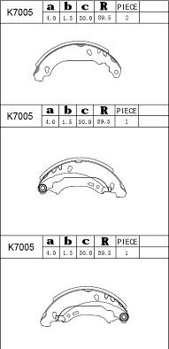 Asimco K7005 - Комплект гальм, барабанний механізм autocars.com.ua