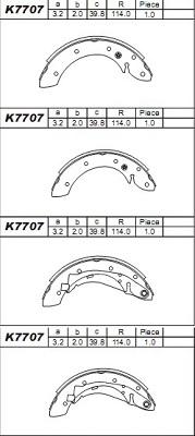 Asimco K7707 - Комплект тормозных колодок, барабанные autodnr.net