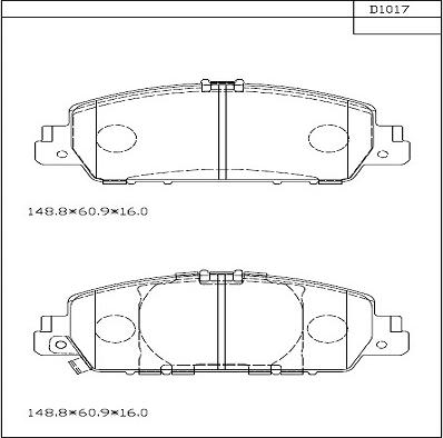 Asimco KD1017 - Тормозные колодки, дисковые, комплект avtokuzovplus.com.ua