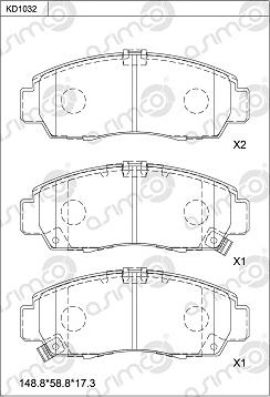 Asimco KD1032 - Гальмівні колодки, дискові гальма autocars.com.ua