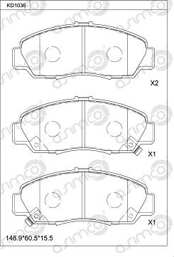 Asimco KD1036 - Гальмівні колодки, дискові гальма autocars.com.ua