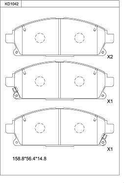 Asimco KD1042 - Гальмівні колодки, дискові гальма autocars.com.ua