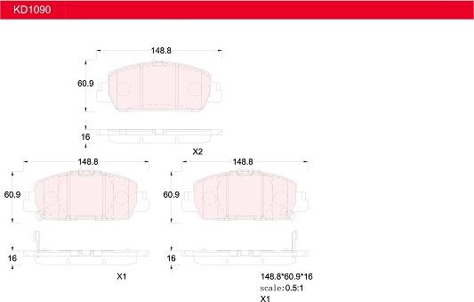 Asimco KD1090 - Тормозные колодки, дисковые, комплект avtokuzovplus.com.ua