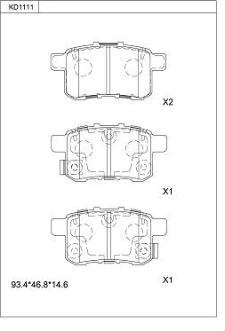 Asimco KD1111 - Гальмівні колодки, дискові гальма autocars.com.ua