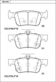 Asimco KD1145 - Тормозные колодки, дисковые, комплект autodnr.net