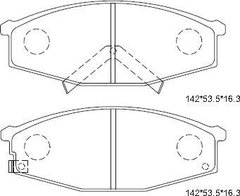 Asimco KD1383 - Тормозные колодки, дисковые, комплект autodnr.net