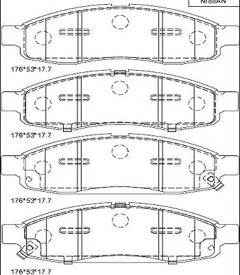 Asimco KD1414 - Тормозные колодки, дисковые, комплект autodnr.net