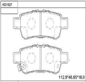 Asimco KD1527 - Тормозные колодки, дисковые, комплект avtokuzovplus.com.ua