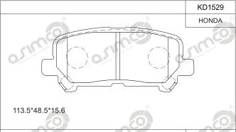 Asimco KD1529 - Гальмівні колодки, дискові гальма autocars.com.ua