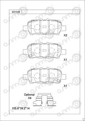 Asimco KD1535 - Гальмівні колодки, дискові гальма autocars.com.ua