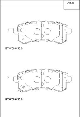 Asimco KD1536 - Тормозные колодки, дисковые, комплект autodnr.net