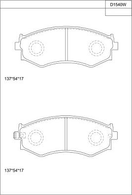 Asimco KD1540W - Тормозные колодки, дисковые, комплект autodnr.net