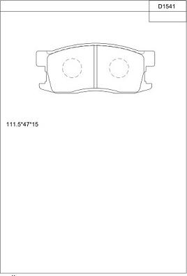 Asimco KD1541 - Тормозные колодки, дисковые, комплект avtokuzovplus.com.ua