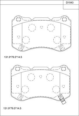 Asimco KD1543 - Гальмівні колодки, дискові гальма autocars.com.ua