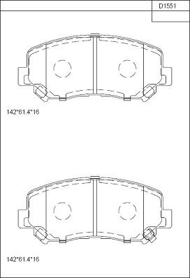 Asimco KD1551 - Гальмівні колодки, дискові гальма autocars.com.ua