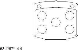 Asimco KD1634 - Тормозные колодки, дисковые, комплект avtokuzovplus.com.ua