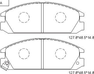 Asimco KD1721 - Тормозные колодки, дисковые, комплект avtokuzovplus.com.ua