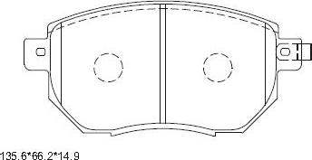 Asimco KD1726 - Тормозные колодки, дисковые, комплект avtokuzovplus.com.ua