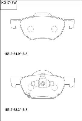 Asimco KD1747W - Тормозные колодки, дисковые, комплект avtokuzovplus.com.ua