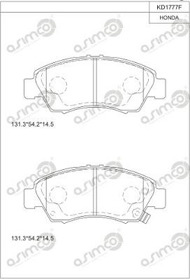 Asimco KD1777F - Тормозные колодки, дисковые, комплект autodnr.net