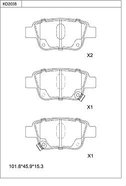 Asimco KD2035 - Гальмівні колодки, дискові гальма autocars.com.ua