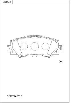 Asimco KD2046 - Гальмівні колодки, дискові гальма autocars.com.ua