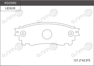 Asimco KD2060 - Тормозные колодки, дисковые, комплект autodnr.net