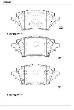 Asimco KD2083 - Гальмівні колодки, дискові гальма autocars.com.ua