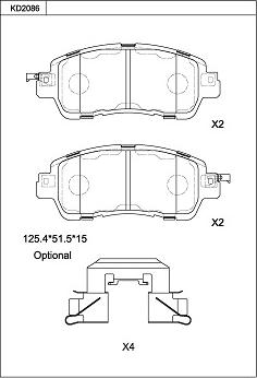 Asimco KD2086 - Гальмівні колодки, дискові гальма autocars.com.ua