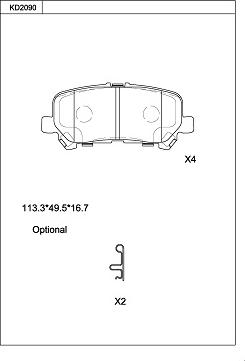 Asimco KD2090 - Гальмівні колодки, дискові гальма autocars.com.ua