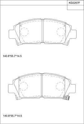 Asimco KD2267F - Тормозные колодки, дисковые, комплект autodnr.net