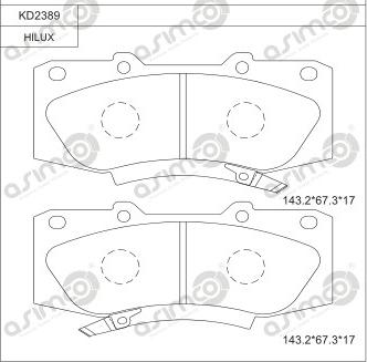 Asimco KD2389 - Тормозные колодки, дисковые, комплект avtokuzovplus.com.ua