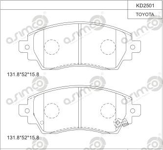 Asimco KD2501 - Гальмівні колодки, дискові гальма autocars.com.ua