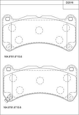 Asimco KD2516 - Тормозные колодки, дисковые, комплект avtokuzovplus.com.ua