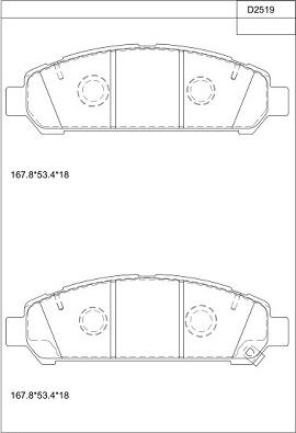 Asimco KD2519 - Тормозные колодки, дисковые, комплект autodnr.net