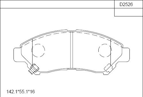 Asimco KD2526 - Гальмівні колодки, дискові гальма autocars.com.ua