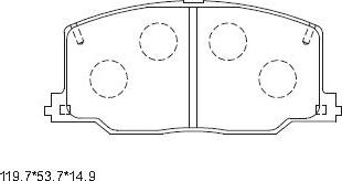 Asimco KD2710 - Тормозные колодки, дисковые, комплект avtokuzovplus.com.ua